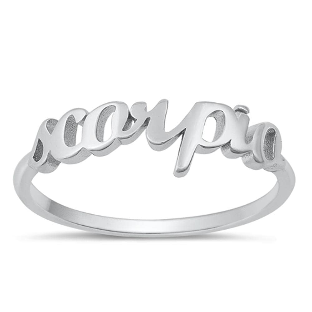 Sterling Silver Scorpio Zodiac Unique Ring 925 Astrological Sign Band Size 4