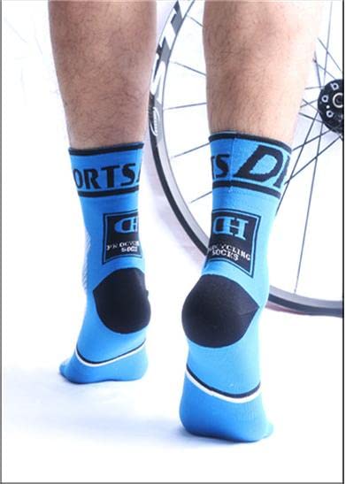 Beauty.N.Q Cycling Socks for Men Women Mountain Bike Mtb Bicycle Athletic Socks Sports (as1, alpha, one_size, regular, regular, White+Orange+Blue, S-Shoe 5-7)