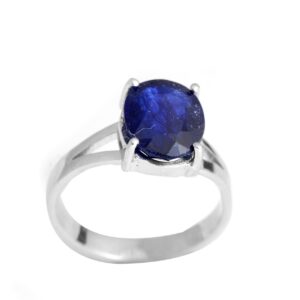 5.10 Carat Natural Blue Sapphire Gemstone 925 Sterling Silver Handmade Engagement Wedding Ring Gemstone bezel Set Handmade Rings Mother's Day Gift