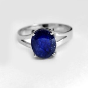 5.10 Carat Natural Blue Sapphire Gemstone 925 Sterling Silver Handmade Engagement Wedding Ring Gemstone bezel Set Handmade Rings Mother's Day Gift