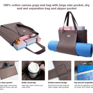 Cwokarb Yoga Mat Bag, Yoga Bags and Carriers Fits All Your Stuff, Yoga Tote Bag for Gym, Pilates, Workout, Beach, Travel and Office