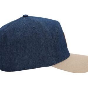 SixHats Khaki & Blue Denim Explorer Snapback Hat | One Size Fits All | Hats for a Cause, Blue & Khaki, Small-Large