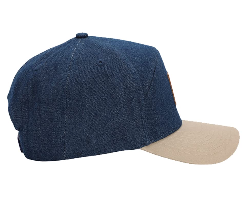 SixHats Khaki & Blue Denim Explorer Snapback Hat | One Size Fits All | Hats for a Cause, Blue & Khaki, Small-Large