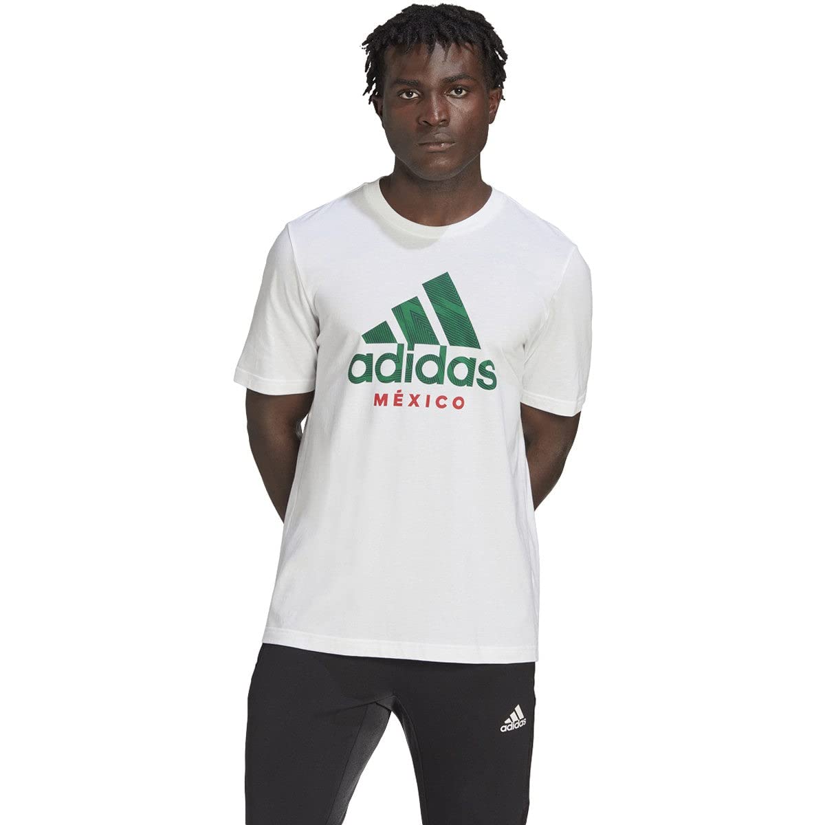 adidas Men's Mexico 2022 Graphic TEE (White-Large)