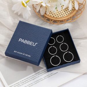 PABBEU Sterling Silver Hoop Earrings - 3 Pairs in 20mm, 30mm, 40mm - Lightweight and Hypoallergenic for Women