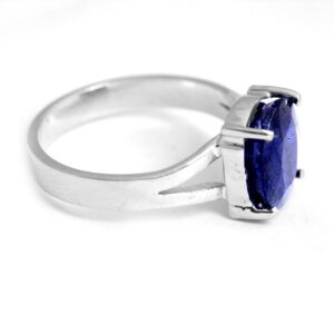 5.10 Carat Natural Blue Sapphire Gemstone 925 Sterling Silver Handmade Engagement Wedding Ring Gemstone bezel Set Handmade Rings Mother's Day Gift