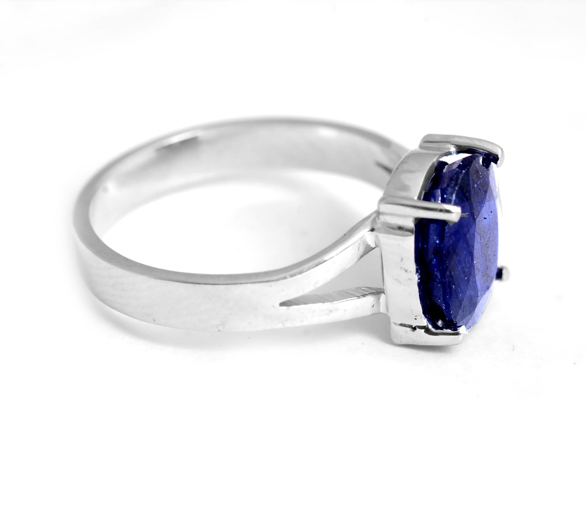 5.10 Carat Natural Blue Sapphire Gemstone 925 Sterling Silver Handmade Engagement Wedding Ring Gemstone bezel Set Handmade Rings Mother's Day Gift