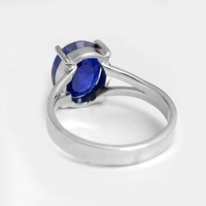 5.10 Carat Natural Blue Sapphire Gemstone 925 Sterling Silver Handmade Engagement Wedding Ring Gemstone bezel Set Handmade Rings Mother's Day Gift