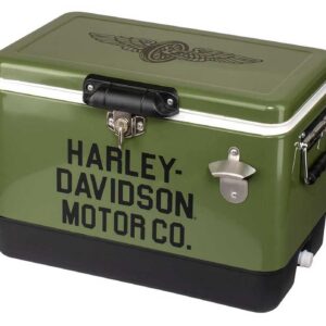 Harley-Davidson 26 Qt. Motor Company Logo Retro Metal Cooler - Army Green