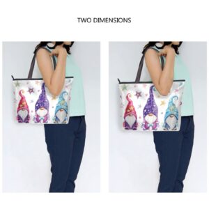 Women Tote Top Handle Shoulder Bags, Magic Gnomes with Stars Tote Bags Purses Daily Use, Tote Purse for Women