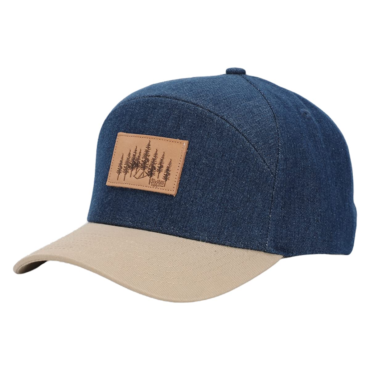 SixHats Khaki & Blue Denim Explorer Snapback Hat | One Size Fits All | Hats for a Cause, Blue & Khaki, Small-Large