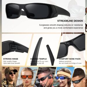 TIANYESY Polarized Sunglasses Men Womens Trendy Retro Sports Rectangular Wrap Around Vintage Shot Shield