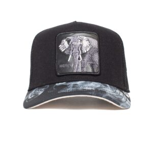 Goorin Bros. The Farm Unisex Noir Capsule Trucker Hat, Black/Big Heat (Elephant), One Size