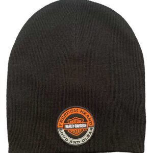 Harley-Davidson Men's Embroidered Bar & Shield Graphic Cuffed Beanie Hat - Black