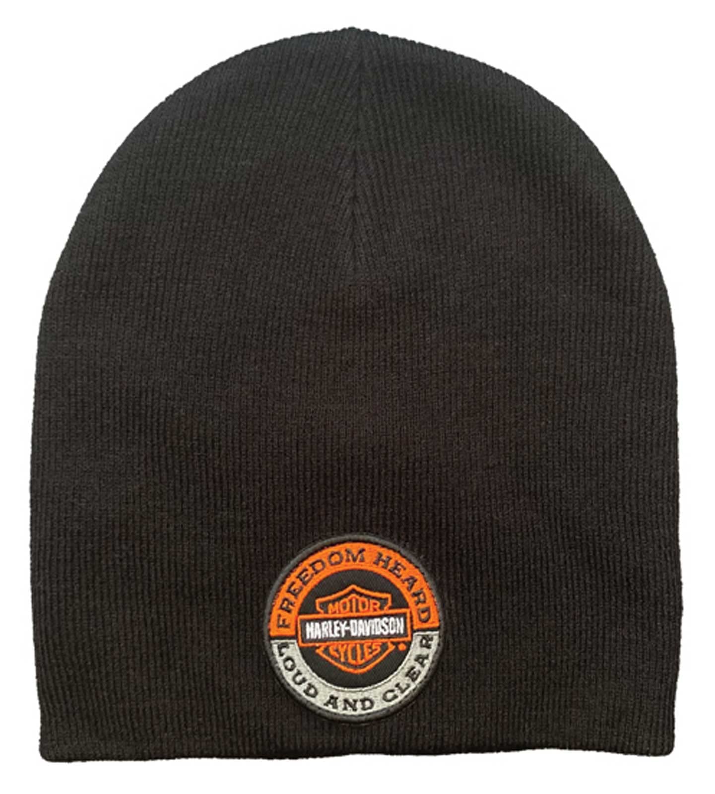 Harley-Davidson Men's Embroidered Bar & Shield Graphic Cuffed Beanie Hat - Black