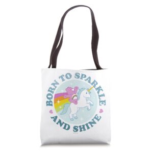 care bears born to sparkle and shine with cheer bear tote bag