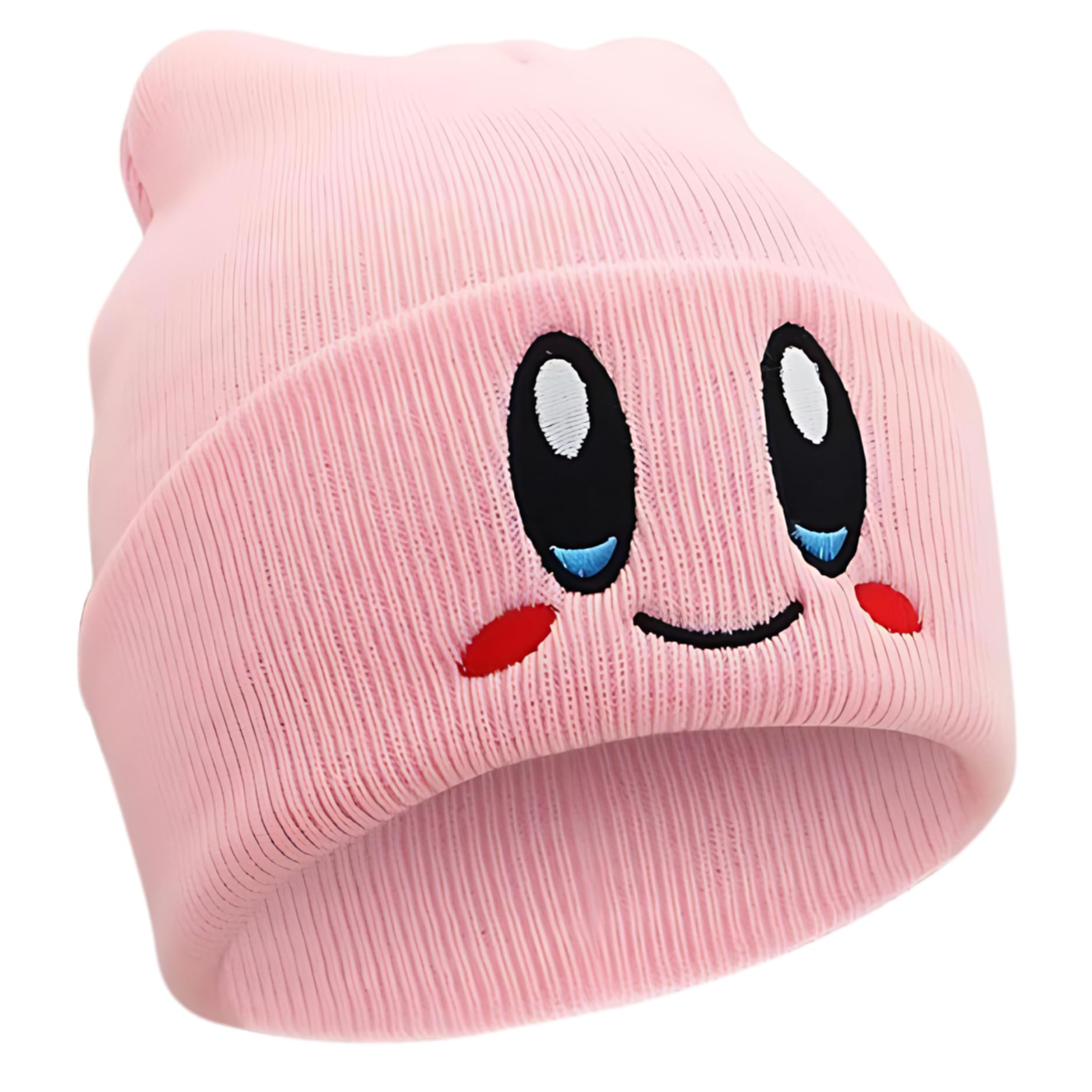 JILANI HANDICRAFT - Kirby Beanie Adult Size Anime Hat Accessory Kawaii, Medium-Large (pink)