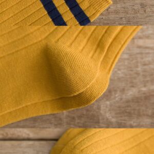 ACCFOD Womens Striped Crew Socks 10 Pairs Cute Retro Long Socks Vintage Fun Fashion Athletic Aesthetic High Socks for Women