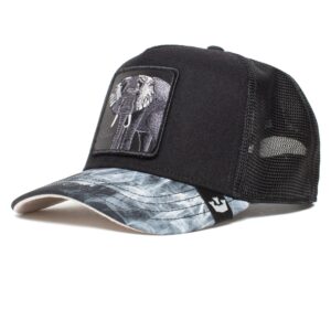 goorin bros. the farm unisex noir capsule trucker hat, black/big heat (elephant), one size