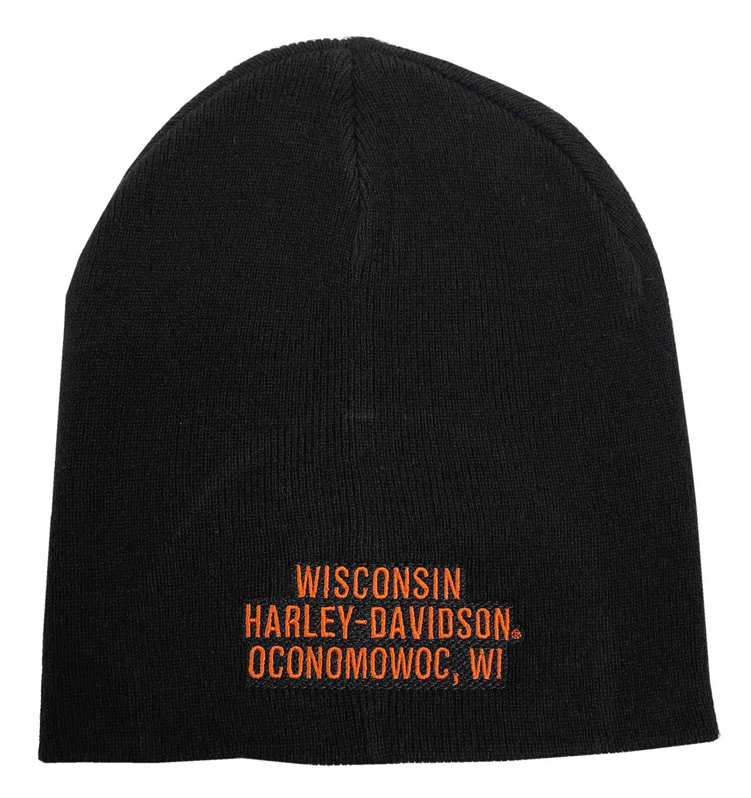 Harley-Davidson Men's Embroidered Bar & Shield Graphic Cuffed Beanie Hat - Black