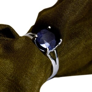 5.10 Carat Natural Blue Sapphire Gemstone 925 Sterling Silver Handmade Engagement Wedding Ring Gemstone bezel Set Handmade Rings Mother's Day Gift