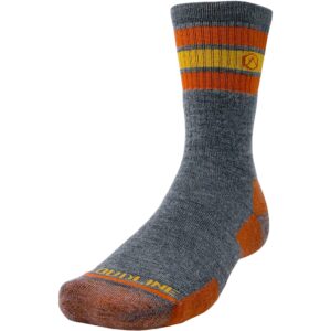 cloudline merino wool hiking socks for men and women - cushioned, soft, anti-blister, moisture wicking, made in usa - grey/orange, size medium, 1 pair