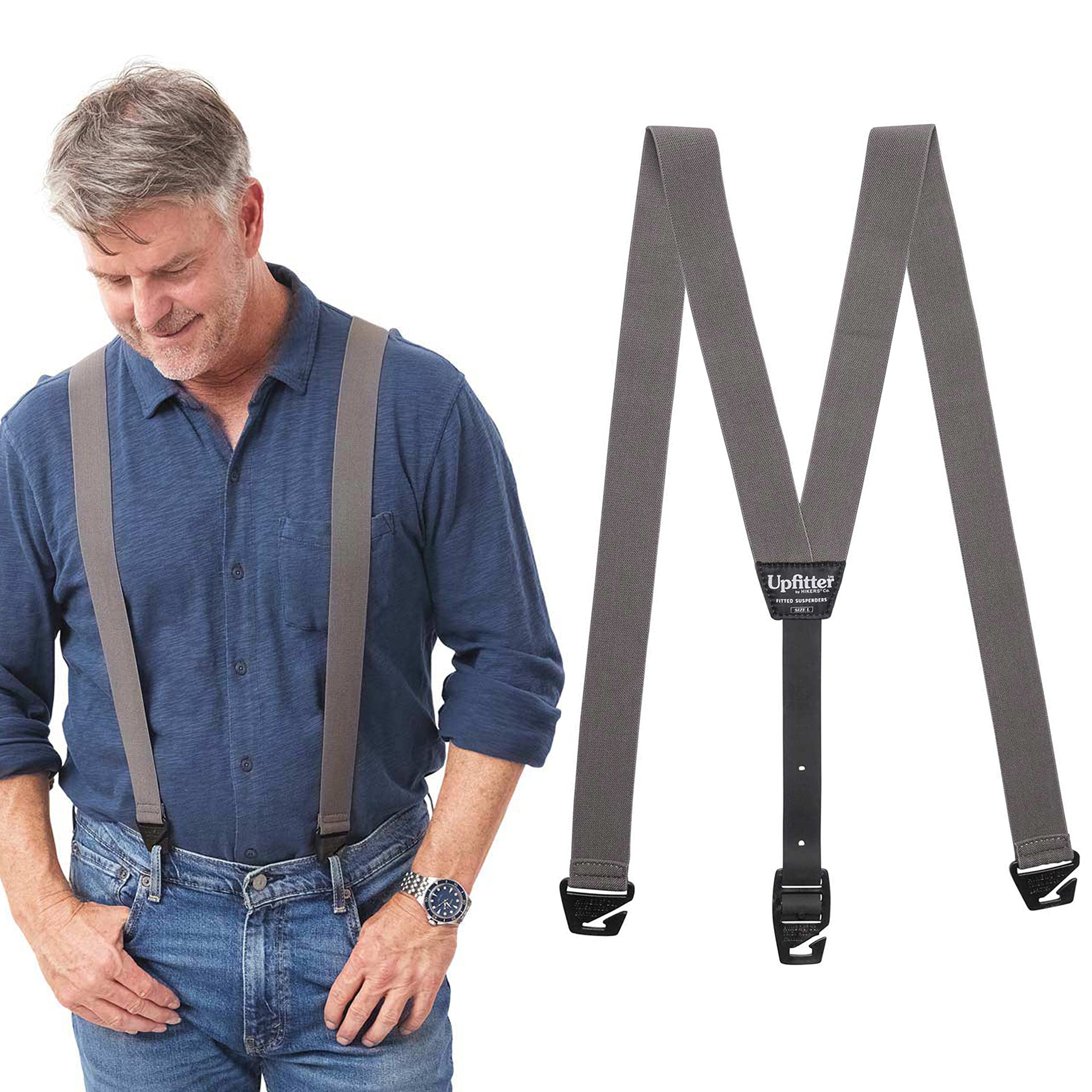 HIKERS - Upfitter Hidden Suspenders for Men Under Clothes - 3 Point Belt Loop