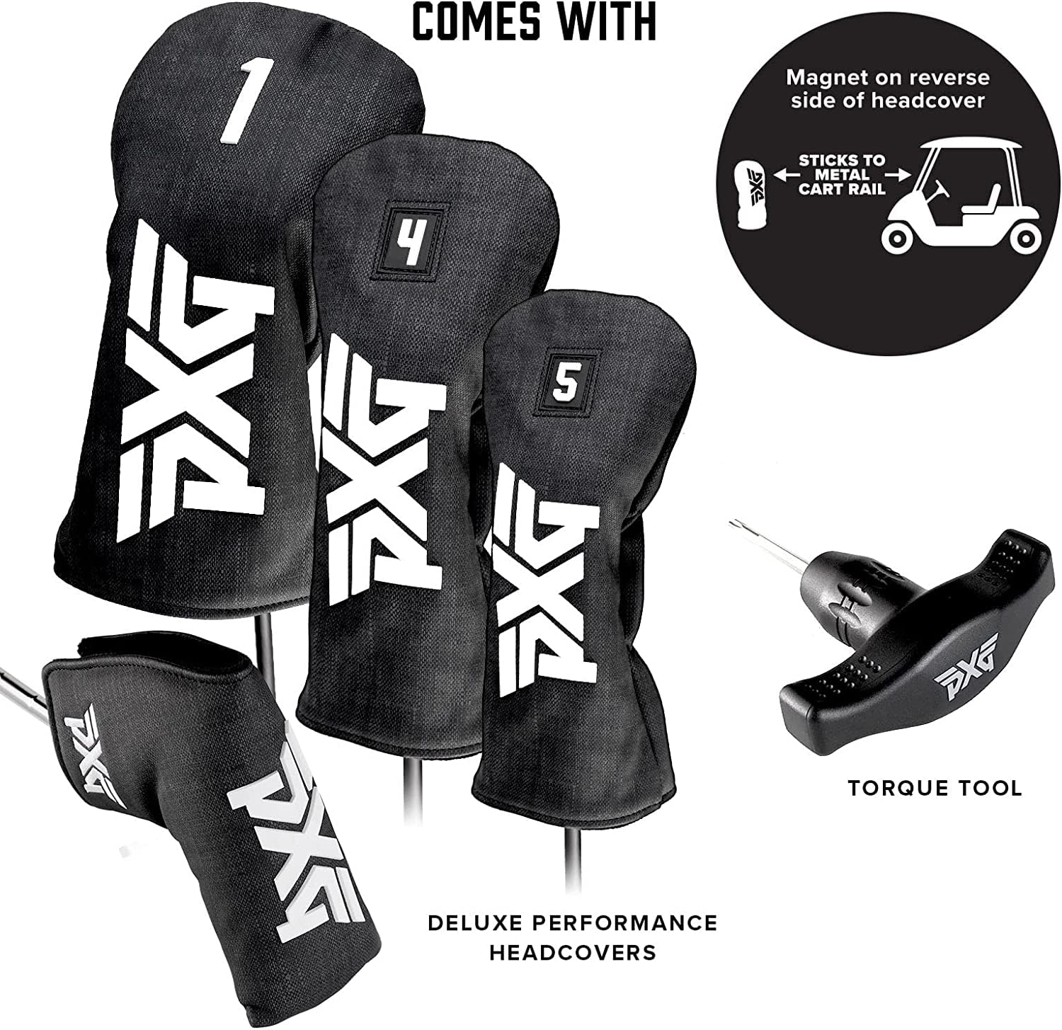 PXG 0211Z Golf Clubs - 10 Club Complete Golf Club Set with Irons, Driver, Fairway, Hybrid, and Putter with Graphite Shafts