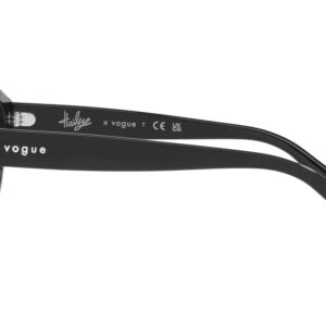 Vogue Eyewear Women's VO5447F Low Bridge Fit Square Prescription Eyewear Frames, Black/Demo Lens, 51 mm