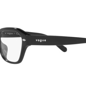 Vogue Eyewear Women's VO5447F Low Bridge Fit Square Prescription Eyewear Frames, Black/Demo Lens, 51 mm