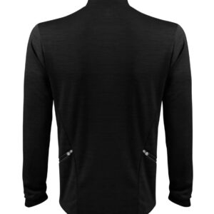 AERO|TECH|DESIGNS | Men's Long Sleeve Merino Wool Jersey | High Collar Performance Wool Blend Pullover | Medium | Black