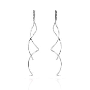 Handmade 925 Sterling Silver Spiral Threader Pull Through Drop Earrings for Women