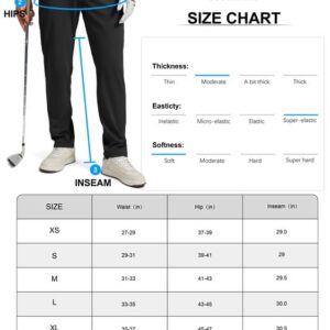 Soothfeel Men's Golf Pants with 5 Pockets Slim Fit Stretch Sweatpants Casual Travel Dress Work Pants for Men (Ink Grey, L)