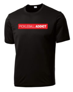 dinkers & bangers - pickleball addict - men's performance t-shirt - black - l