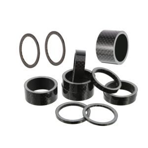 jilukibo 11 pieces bike carbon fiber headset spacer, 28.8mm bicycle front fork stem spacers washer for mountain bike, road bike (20 15 10 5 3 2 1 mm, 7 size)