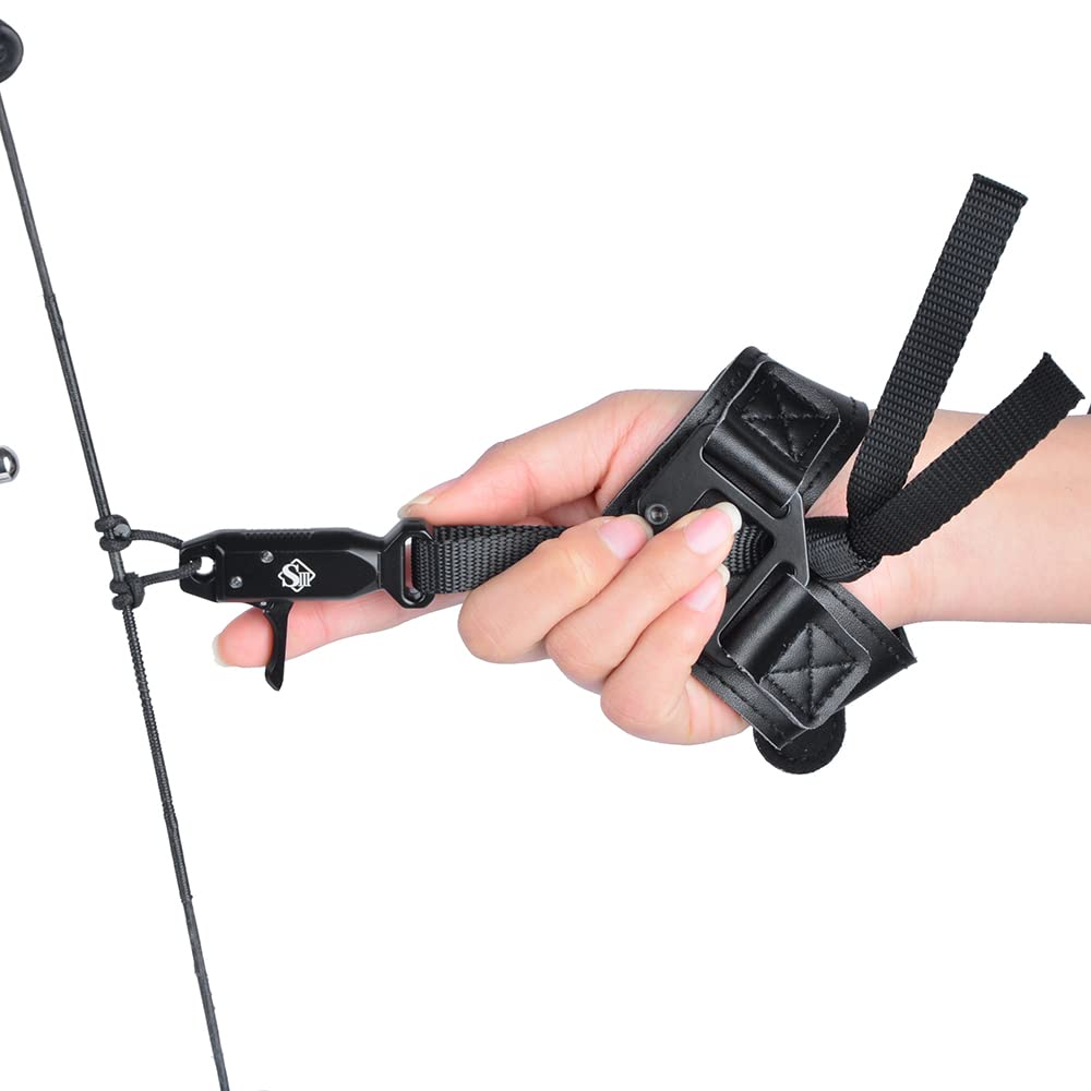 ZSHJGJR Archery Compound Bow Release Aids Trigger Fully Adjustable for Adult/Youth (Black)