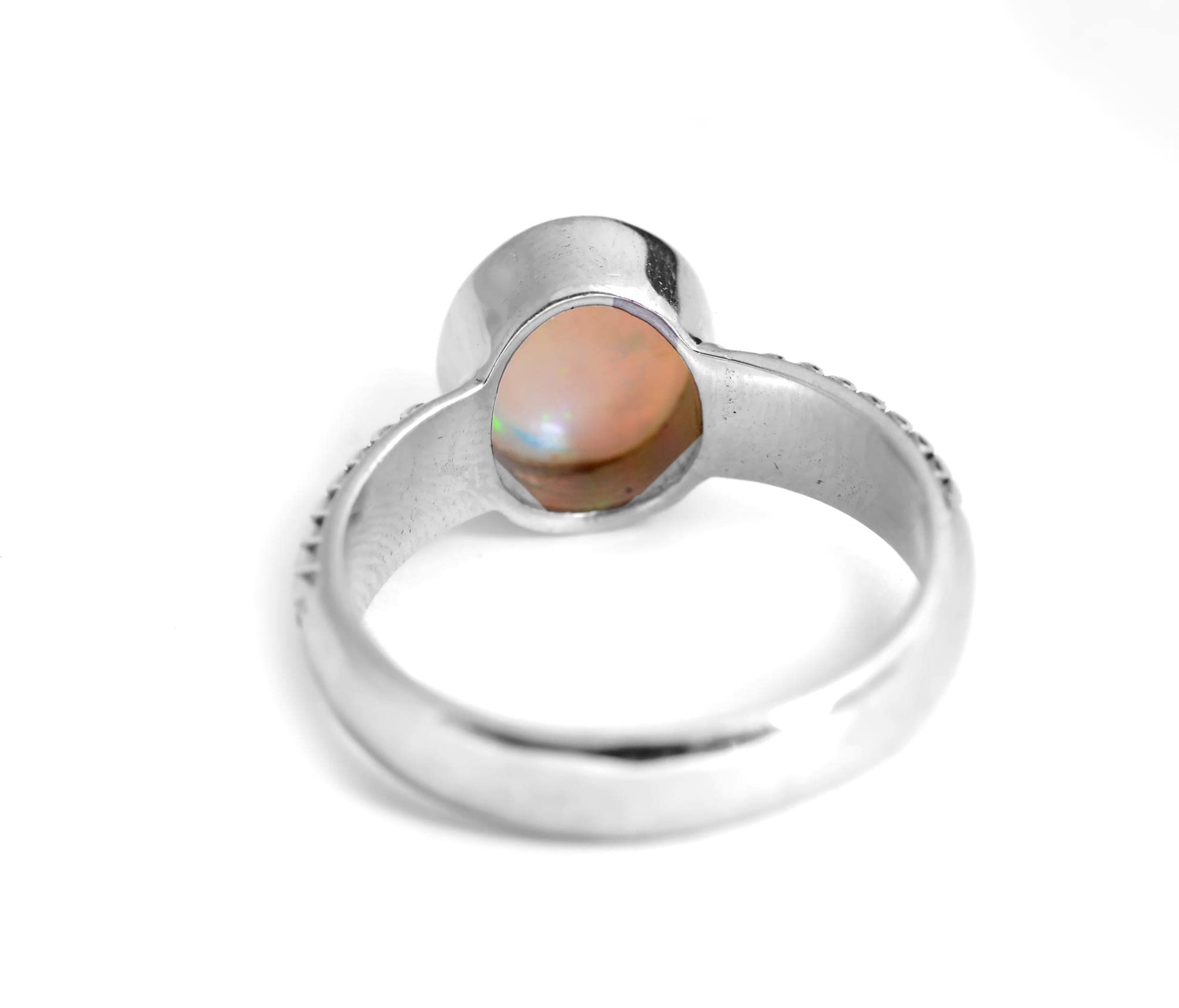 3.50 Carat Natural Finest Fire Ethiopian Opal Gemstone 925 Sterling Silver Handmade Women Ring