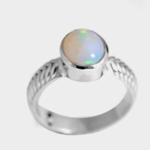 3.50 Carat Natural Finest Fire Ethiopian Opal Gemstone 925 Sterling Silver Handmade Women Ring