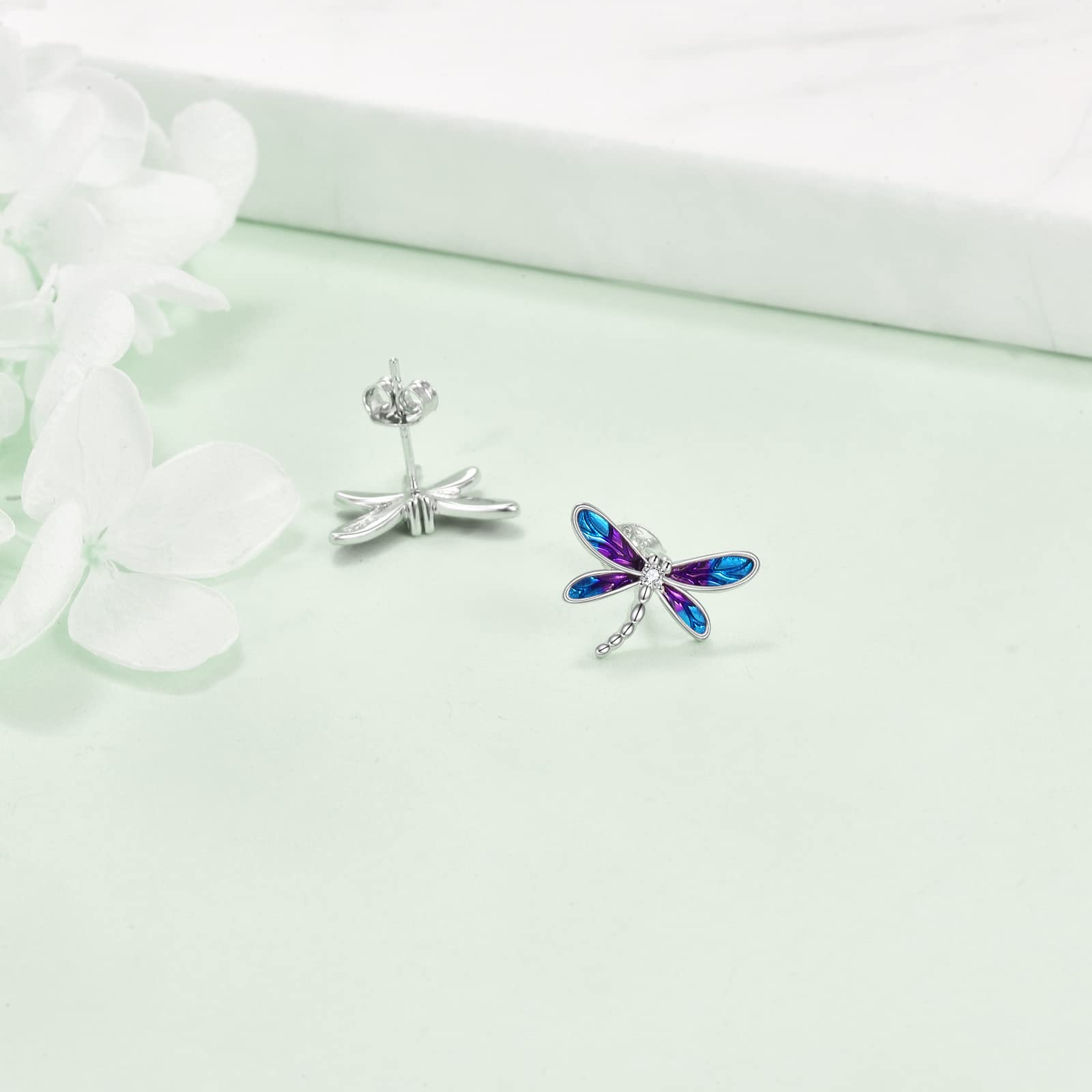 Dragonfly Earrings Gifts for Women 925 Sterling Silver Dragonfly Stud Earrings Jewelry Gifts