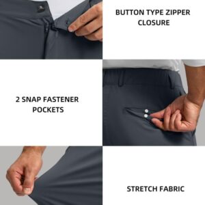 Soothfeel Men's Golf Pants with 5 Pockets Slim Fit Stretch Sweatpants Casual Travel Dress Work Pants for Men (Ink Grey, L)