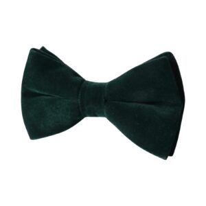 PACGOTH Bow Ties for Men Pre-Tie Bow Ties Vintage Tuxedo Velvet Bow Ties Cufflinks Pocket Square Sets With Gift Box (Dark Green)