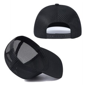 2 Pieces Custom Trucker Hat Snapback for Men Design Your Own Embroidery Flat Bill Visor Classic Adjustable Black/White