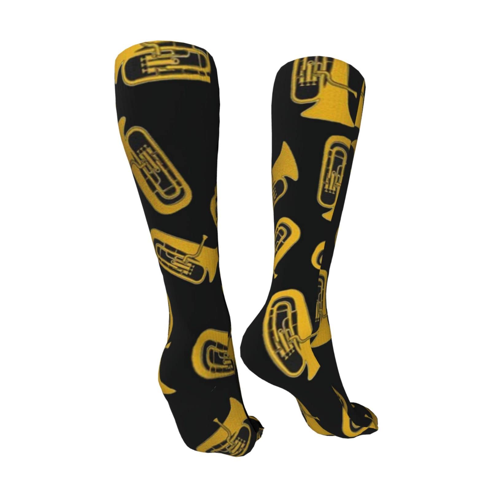 Isolated Tuba Musical Instrument Athletic Socks For Men Women Cushion Thick Socks Daily For Running Flight Travel Mountaineering 20 In