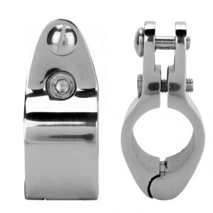 2Pcs Boat Bimini Top Hinged Jaw Slide, Stainless Steel 316 Marine Boat Canopy Tube Clamp Fitting Boat Accessories (Type: with Lock nut, 1 1/4inch)