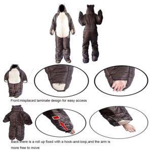 JOTOUCH Wearable Sleeping Bag 3 Season Bear-Shaped Sleeping Bag Camping Adults Full Body Sleep Pouch for Camping,Traveling, Hammocks, Hiking, Backpacking, Lounging(XL)