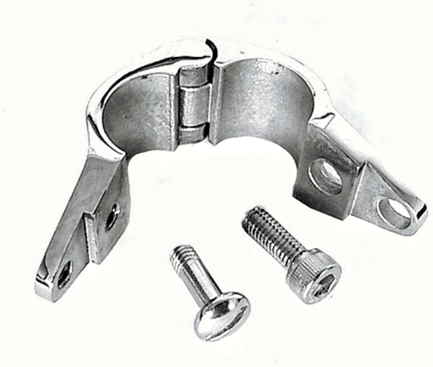 2Pcs Boat Bimini Top Hinged Jaw Slide, Stainless Steel 316 Marine Boat Canopy Tube Clamp Fitting Boat Accessories (Type: with Lock nut, 1 1/4inch)