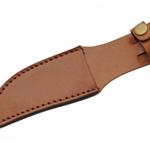 SZCO Supplies 203444-8 Wood and Bone Handled Upsweep Outdoor Hunting Knife with Leather Sheath, Green, 8.25" Length