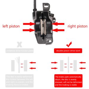 Cyclon Shimano MT200 MTB Hydraulic Disc Brakes Set, Left Front 800mm Right Rear 1400mm with Rear PM/is Adapter Aluminum Alloy Hydraulic Bike Brakes, Dual Disc Piston Fit 160mm Rotors Hydrauli Brakes