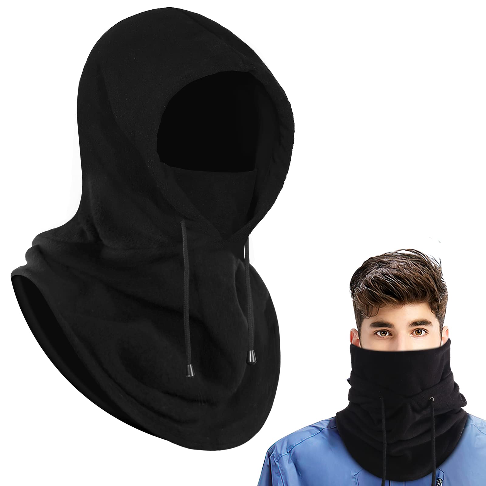 AURUZA Balaclava Ski Mask Fleece Mask Warm Balaclava Breathable Warm and Comfortable Face Mask for Men Women Sports Mask (Black A)