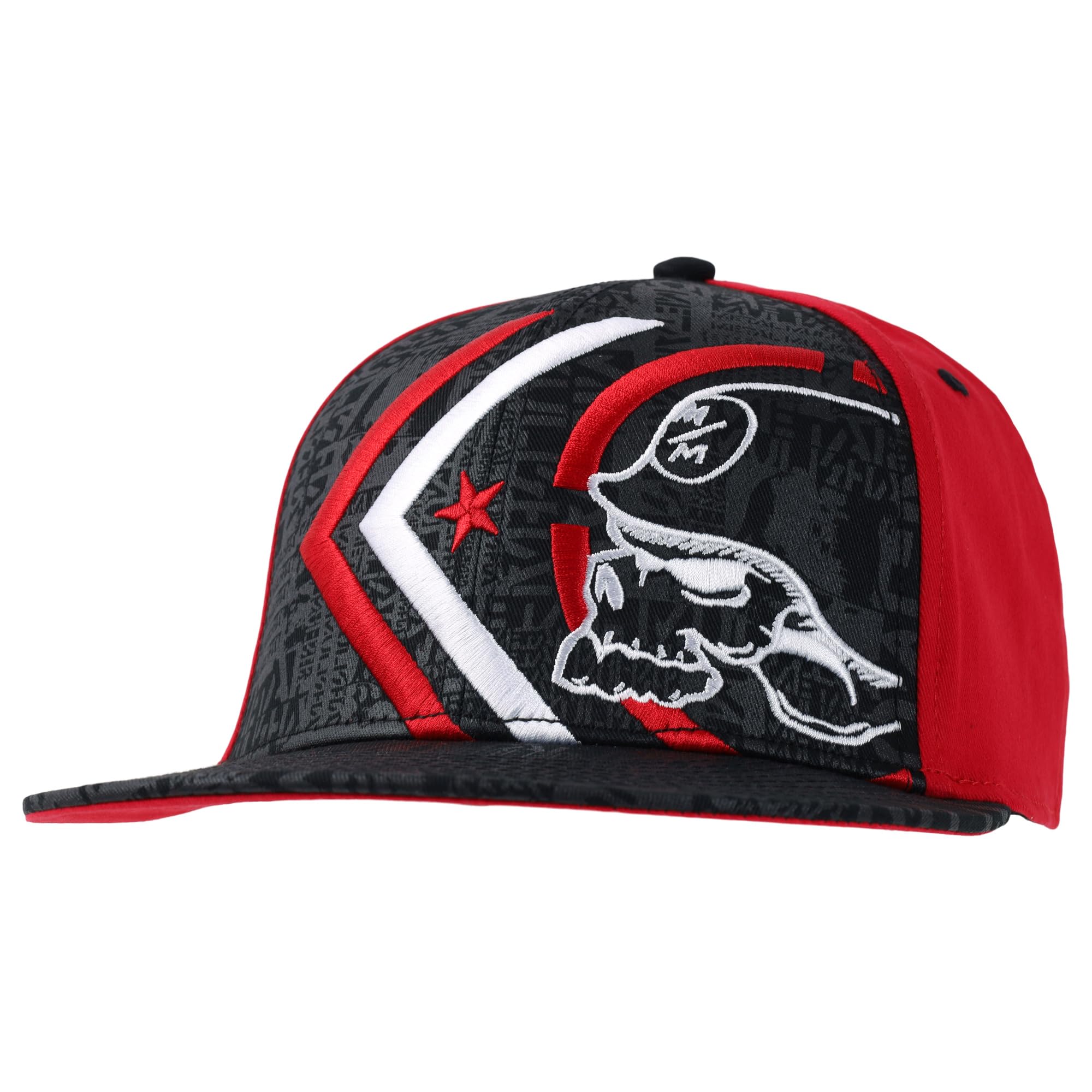 Metal Mulisha Men's Ghost Flex HAT, Black Red, L/XL